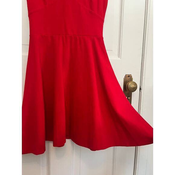 Love...Ady Nordstrom Women's XS Dress Red Scalloped V-Neck Fit & Flare Mini - Picture 9 of 11
